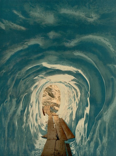 Grindelwald Grotto, Bernese Oberland, Switzerland, Photochrome Print, Detroit Publishing Company, 1900