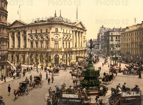 Piccadilly Circus, London, England, Photochrome Print, Detroit Publishing Company, 1900