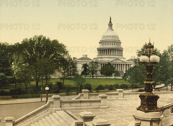 Capitol Building, Washington DC, USA, Photochrome Print, Detroit Publishing Company, 1898