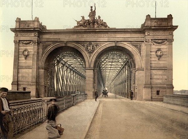 Rhine Bridge, Mannheim, Baden, Germany, Photochrome Print, Detroit Publishing Company, 1900