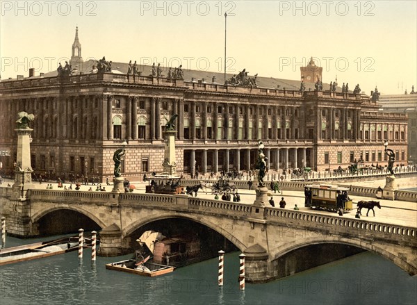 Frederick's Bridge and the Bourse, Berlin, Germany, Photochrome Print, Detroit Publishing Company, 1900