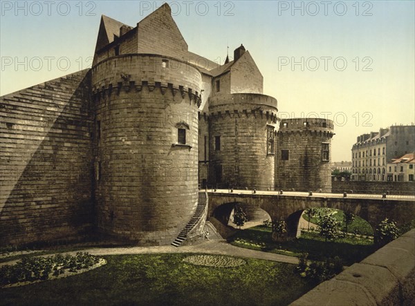 Castle Entrance, Nantes, France, Photochrome Print, Detroit Publishing Company, 1900
