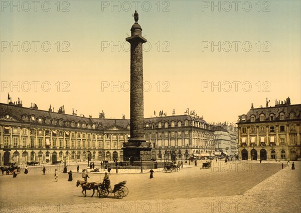 Place Vendome, Paris, France, Photochrome Print, Detroit Publishing Company, 1900