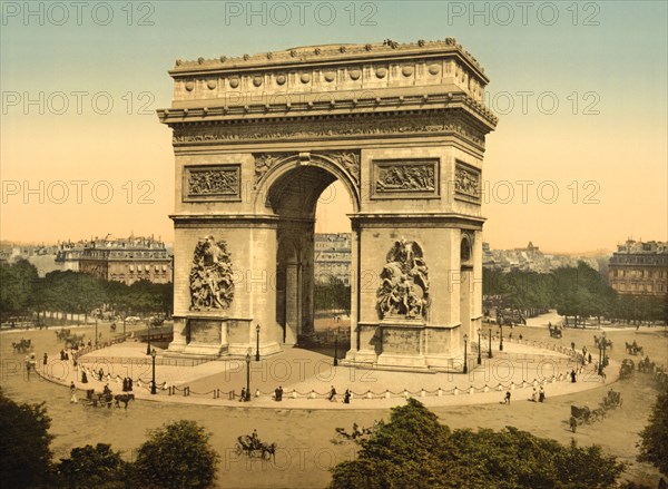 Arc de Triomphe de l'Etoile, Paris, France, Photochrome Print, Detroit Publishing Company, 1900