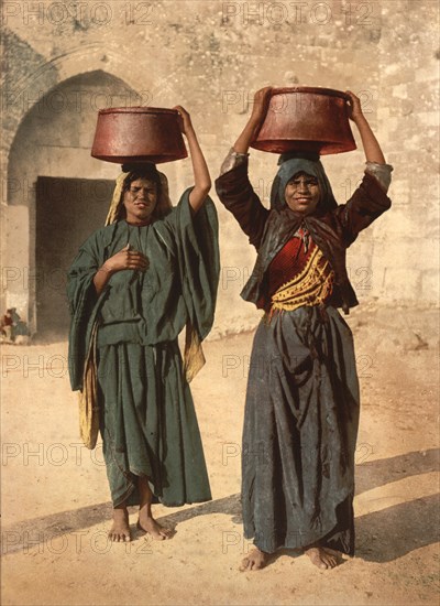Milk Sellers of Siloam, Holy Land, Jerusalem, Photochrome Print, Detroit Publishing Company, 1900