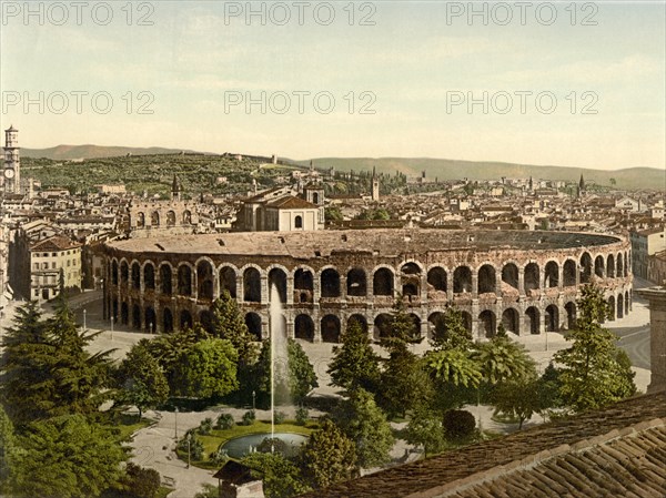 Arena, Verona, Italy, Photochrome Print, Detroit Publishing Company, 1900