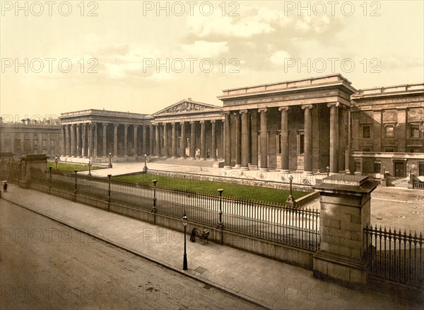 British Museum, London, England, UK, Photochrome Print, Detroit Publishing Company, 1900
