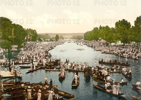 Henley Regatta, Course II, Henley-on-Thames, England, Photochrome Print, Detroit Publishing Company, 1900