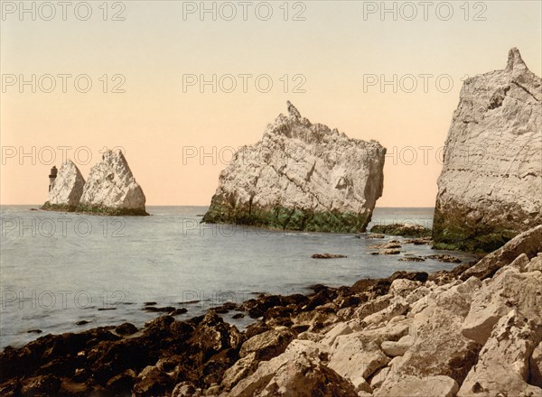 The Needles, Isle of Wight, England, Photochrome Print, Detroit Publishing Company, 1900