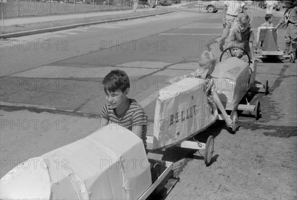 Entrants in Soapbox Auto Race During July 4th Celebration, Salisbury, Maryland, USA, Jack Delano for Farm Security Administration, July 1940