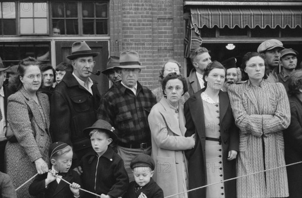 Spectators at Annual Barrel Rolling Contest, Presque Isle, Maine, USA, Jack Delano for Farm Security Administration, October 1940