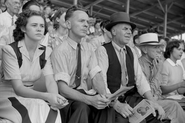 Spectators at Sulky Races at Fair, Rutland, Vermont, USA, Jack Delano for Farm Security Administration, September 1941