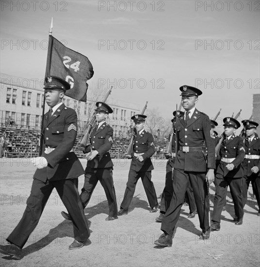 Military Unit, Armstrong Technical High School, Which is Trained by Regular Army, a Tradition in all Washington Schools, Washington DC, USA, Marjorie Collins for Farm Security Administration, March 1942