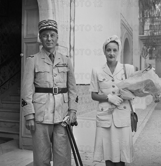 General Charles Mast, New Resident General of Tunisia, and Wife, Portrait, Tunis, Tunisia, Marjorie Collins for Office of War Information, June 1943