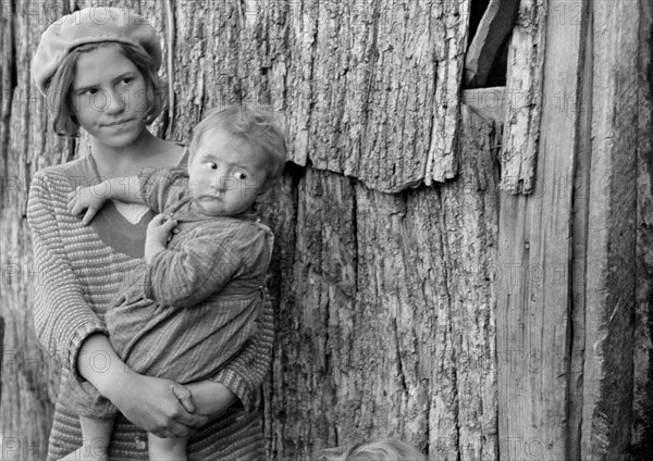 Two Children of Farmer Resettled on New Land, Virginia, USA, Arthur Rothstein for Farm Security Administration (FSA), October 1935