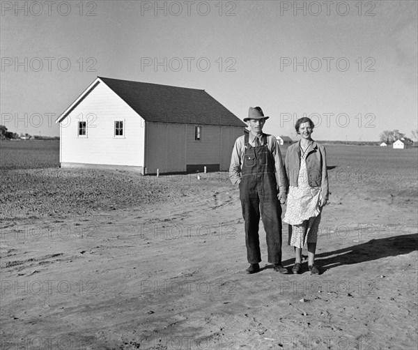 Resettled Young Couple, Douglas County Farmsteads, Nebraska, USA, Arthur Rothstein for Farm Security Administration (FSA), May 1936