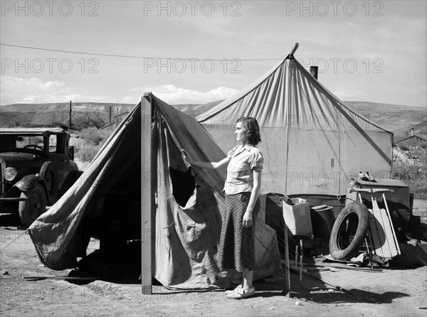 Migrant Fruit Farmers Living in Tent Camps, Yakima, Washington, USA, Arthur Rothstein for Farm Security Administration (FSA), July 1936