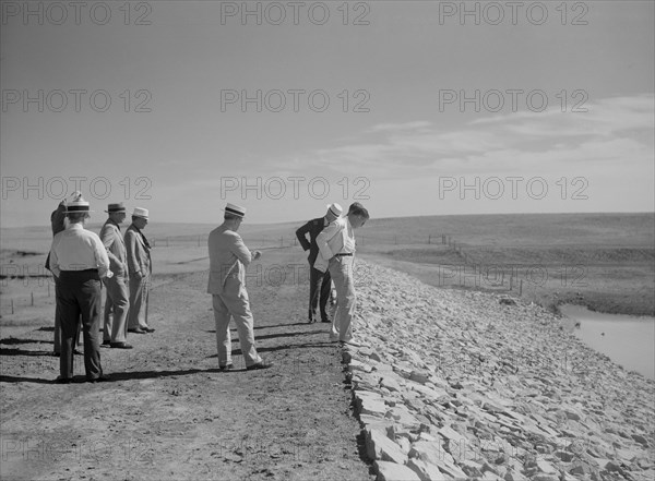 Drought Committee Inspects Dam, President's Report, Rapid City, South Dakota, USA, Arthur Rothstein for Farm Security Administration (FSA), July 1936