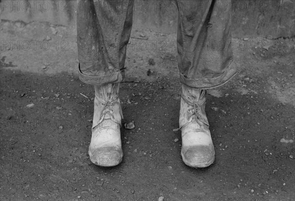Detail of Miner's Boots, Mogollon, New Mexico, USA, Russell Lee, June 1940