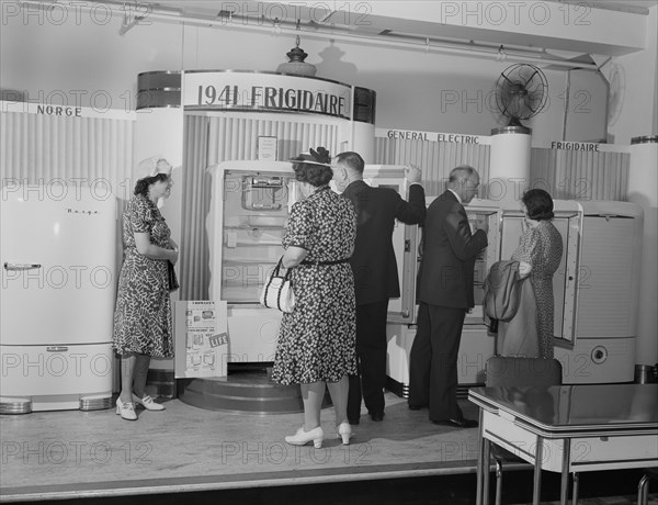 Buying Refrigerators, Crowley-Milner Department Store, Detroit, Michigan, USA, Arthur S. Siegel for Office of War Information, July 1941