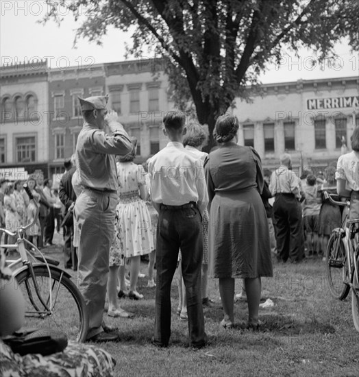 Saluting Soldier at Decoration Day Ceremonies, Gallipolis, Ohio, USA, Arthur S. Siegel for Office of War Information, June 1942