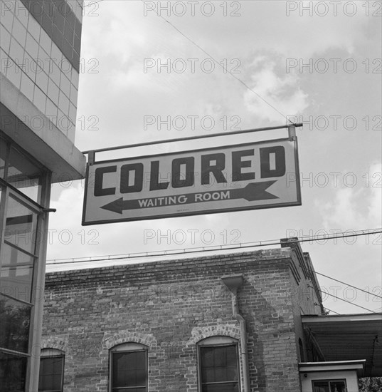 Segregation Sign at Greyhound Bus Terminal on Trip from Louisville, 1943