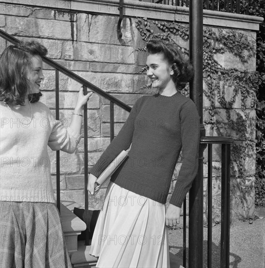 Two Teenage Girls, Woodrow Wilson High School, Washington DC, USA, Esther Bubley for Office of War Information, October 1943