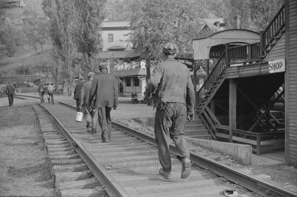 Miners on way Home from Work, Omar, West Virginia, USA, Marion Post Wolcott for Farm Security Administration, September 1938