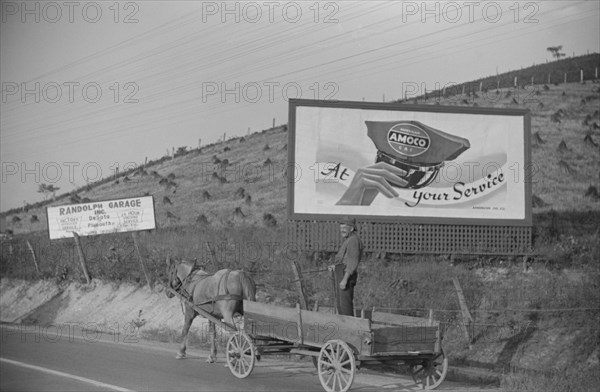 Farmer Going to Town Along Highway near Elkins, West Virginia, USA, Marion Post Wolcott for Farm Security Administration, September 1938