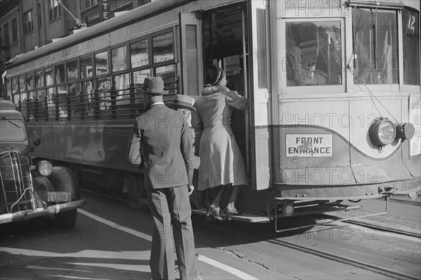 Domestic Help Boarding Streetcar, Atlanta, Georgia, USA, Marion Post Wolcott for Farm Security Administration, May 1939