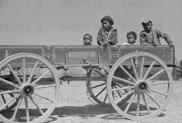 Tenant Farmer's Children in New Wagon, Pike County, Alabama, USA, Marion Post Wolcott for Farm Security Administration, May 1939