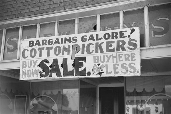 Store Sale Sign, Merigold, Mississippi, USA, Marion Post Wolcott for Farm Security Administration, October 1939
