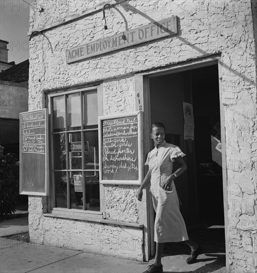 Woman Leaving Employment Agency, Miami, Florida, USA, Marion Post Wolcott for Farm Security Administration, January 1939