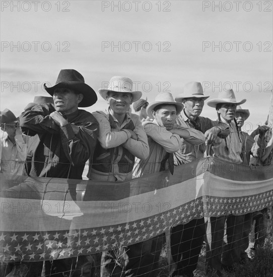 Native Americans Watching Crow Fair, Crow Agency, Montana, USA, Marion Post Wolcott for Farm Security Administration, July 1941