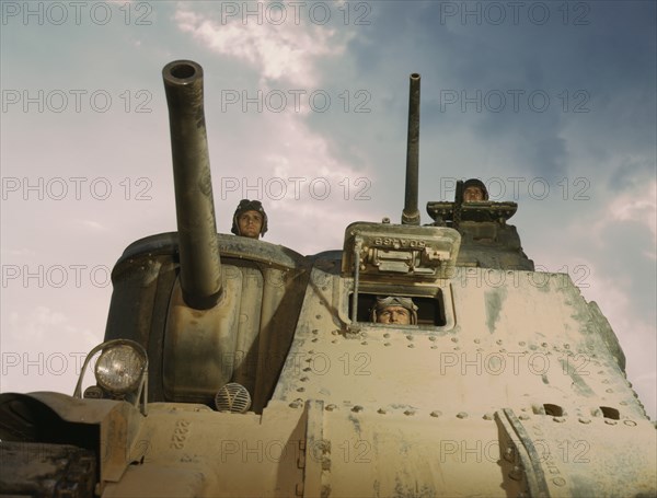 M-3 Tank and Crew, Fort Knox, Kentucky, USA, Alfred T. Palmer for Office of War Information, June 1942