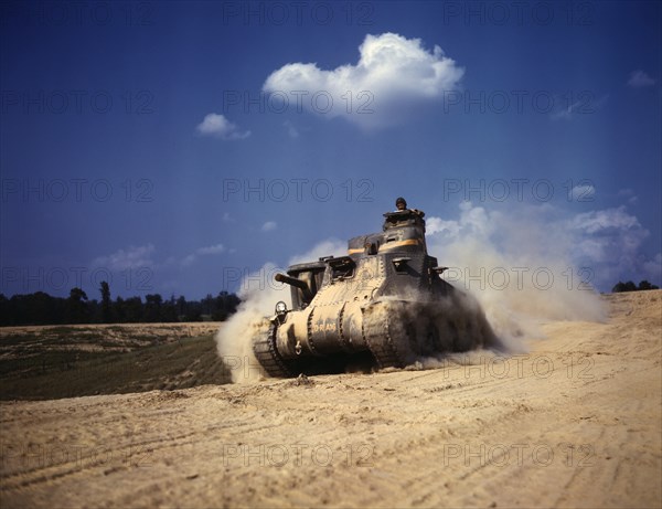 M-3 Tank in Practice Action, Fort Knox, Kentucky, Alfred T. Palmer for Office of War Information, June 1942