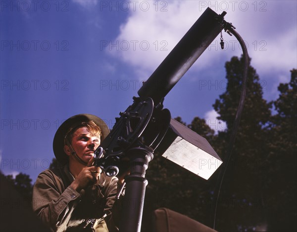 Browning Machine Gunner, Fort Knox, Kentucky, USA, Alfred T. Palmer for Office of War Information, June 1942