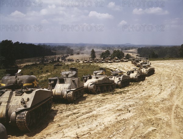 M-4 Tank Line, Fort Knox, Kentucky, USA, Alfred T. Palmer for Office of War Information, June 1942