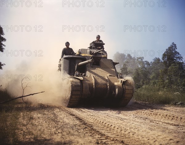 M-3 Tank in Practice Action, Fort Knox, Kentucky, Alfred T. Palmer for Office of War Information, June 1942