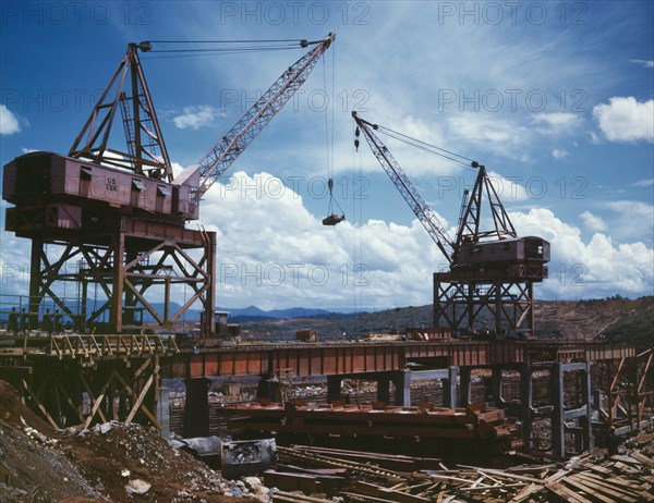 Construction of Douglas Dam, Tennessee Valley Authority, Tennessee, USA, Alfred T. Palmer for Office of War Information, June 1942