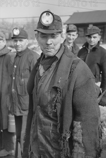 Miners at American Radiator Mine, Mount Pleasant, Pennsylvania, USA, Carl Mydans for U.S. Resettlement Administration, February 1936