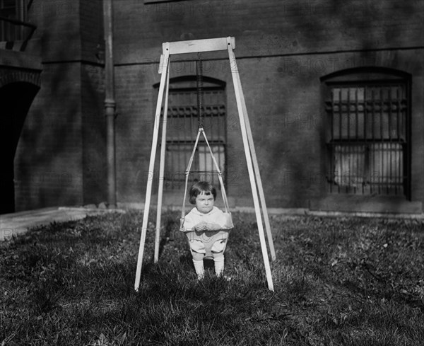 Baby in Portable Swing, Washington DC, USA, National Photo Company, 1921