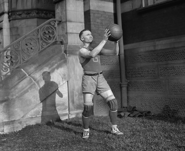 Basketball Player, Gallaudet University, Washington DC, USA, National Photo Company, 1921