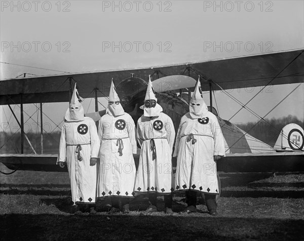 Hooded Ku Klux Klan Members, Washington DC, USA, National Photo Company, 1922