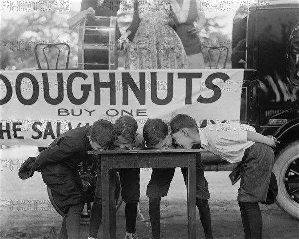 Doughnut Eating Contest, Washington DC, USA, National Photo Company, May 1922