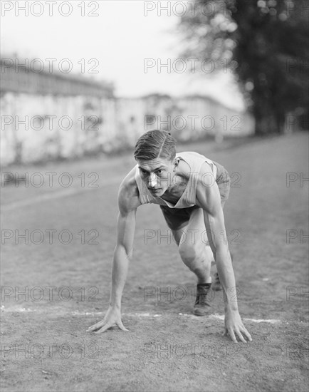 Sprinter at Starting Line, Washington DC, USA, National Photo Company, 1922