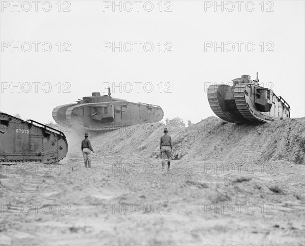 Tank Demonstration, Camp Meade, Maryland, USA, National Photo Company, 1922