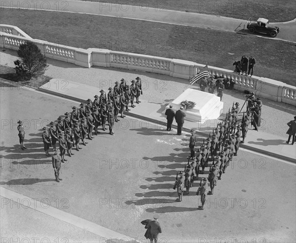 Military Formation at Tomb of Unknown Soldier, Arlington National Cemetery, Arlington, Virginia, USA, National Photo Company, October 1922