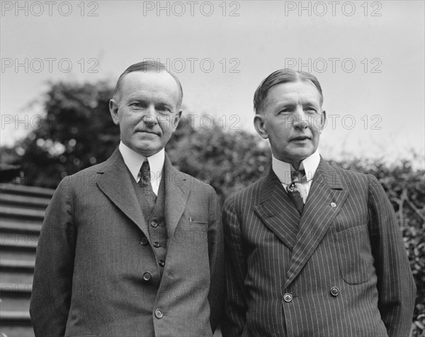 U.S. President Calvin Coolidge and U.S. Vice Presidential Nominee Charles Dawes, Washington DC, USA, National Photo Company, July 1924