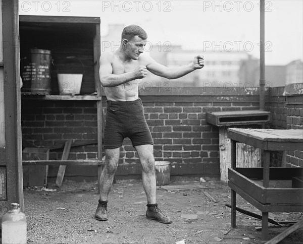 Military Boxer at Barracks, Portrait, Washington DC, USA, National Photo Company, August 1924